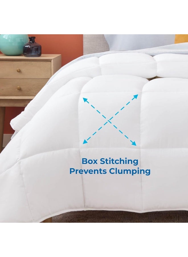 LINENSPA White Down Alternative Comforter and Duvet Insert - All-Season Comforter - Box Stitched Comforter - Bedding for Kids, Teens, and Adults - Twin XL - Image 4