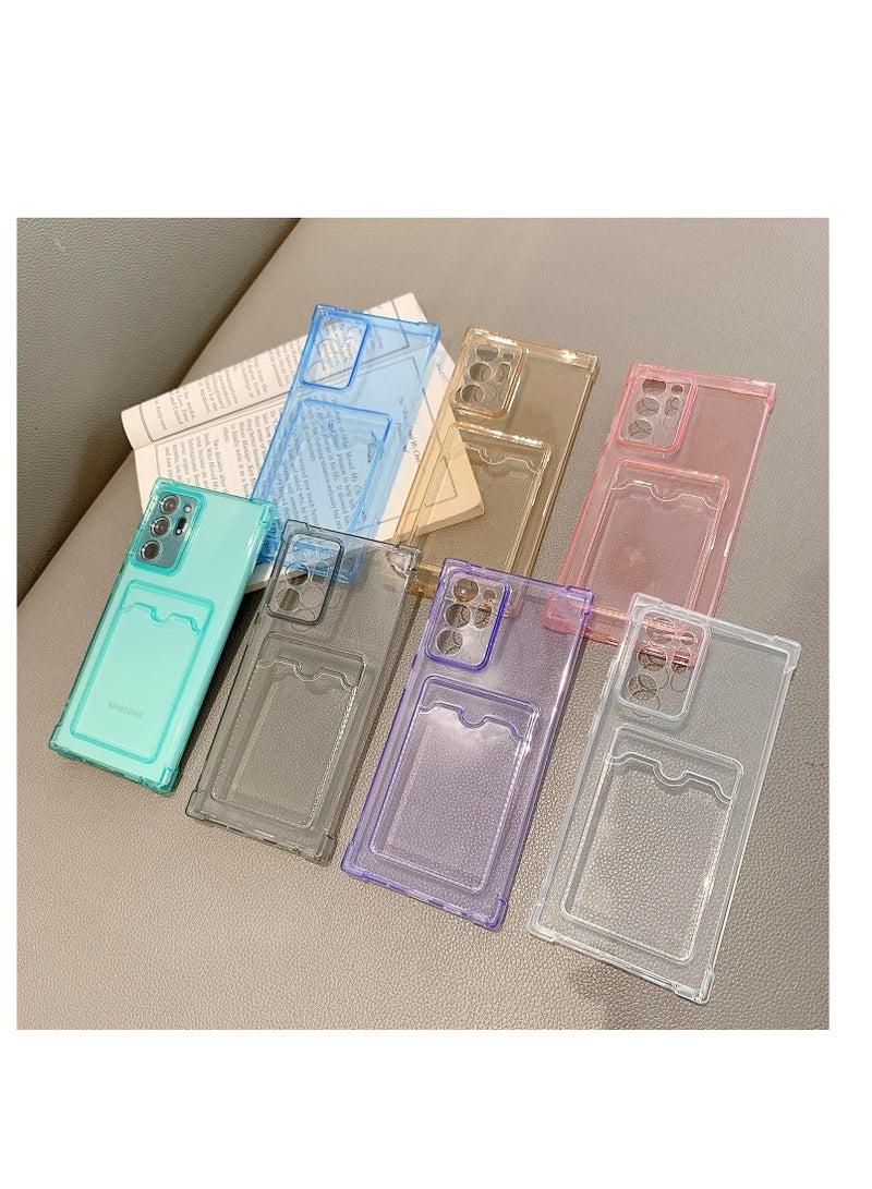 Clear Wallet Phone Case for Samsung Galaxy A23 Upgrade Card Slot Case Slim Fit Protective Soft TPU Shockproof Cover with Cute Card Holder - Transparent  - Image 3