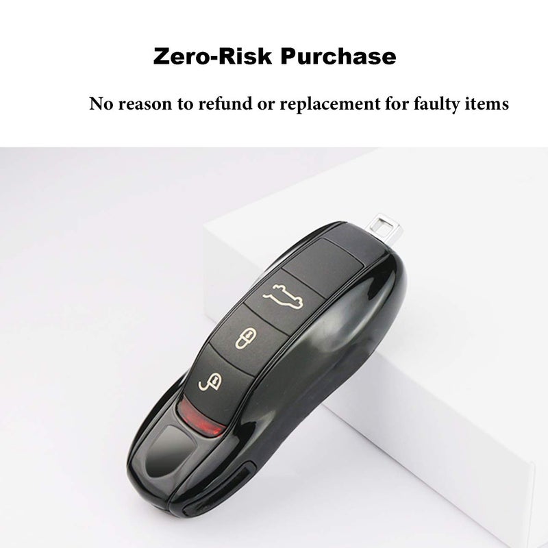 Jaronx 3PCS Remote Key Covers for Boxster Turbo Cayenne Panamera Macan Cayman 911 ,Glossy Black Key Fob Shell Cover Painted Keyless Entry Skin Protectors - Image 2