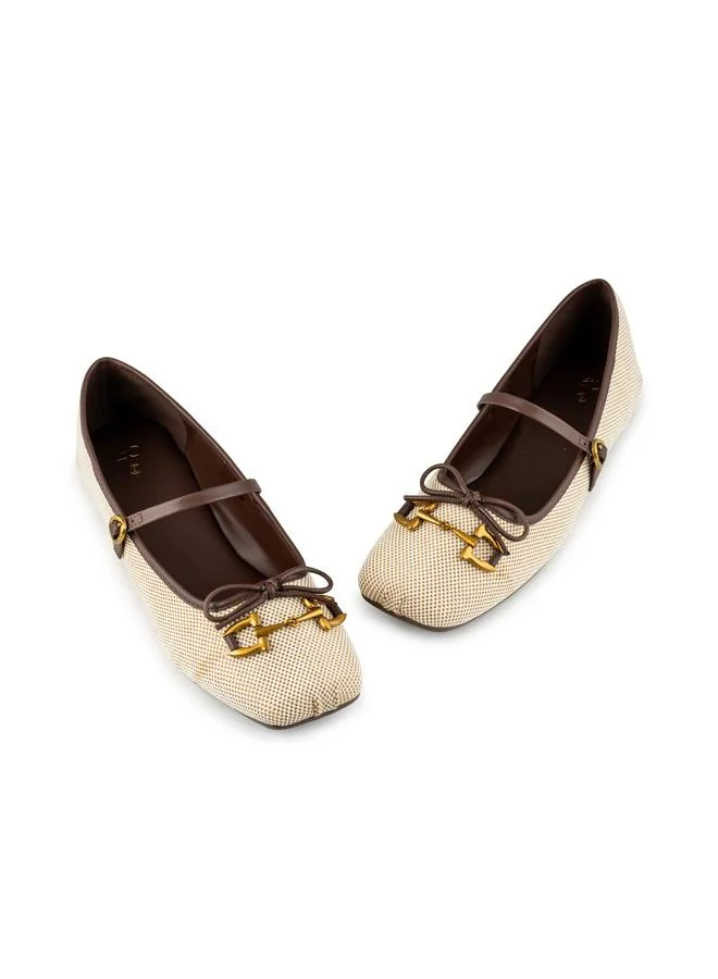 Vincci Brown Women Square-toe Flat Pumps for Women | Best Price UAE