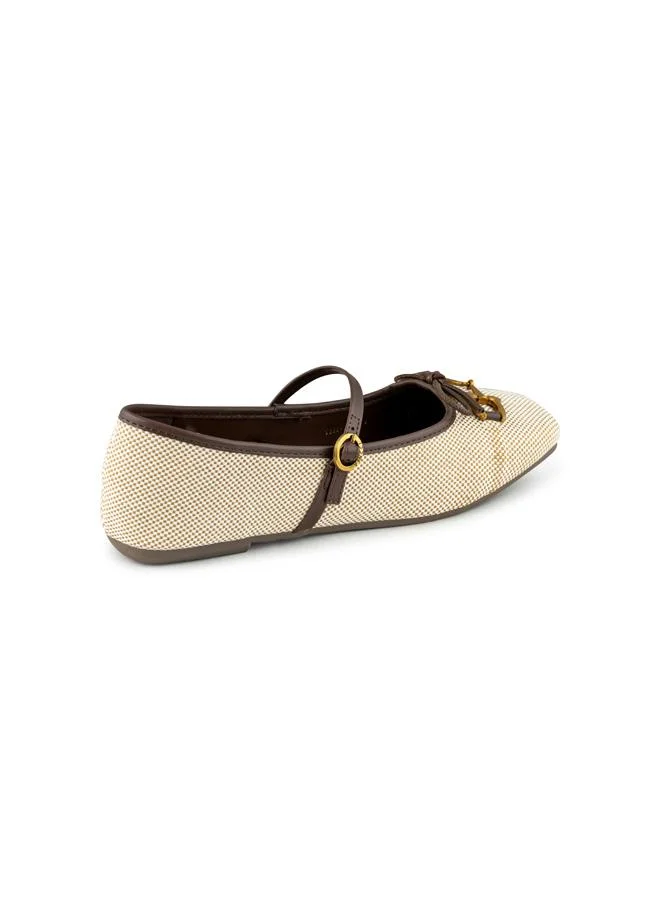 Vincci Brown Women Square-toe Flat Pumps for Women | Best Price UAE