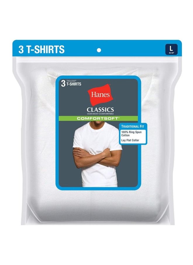 Hanes تي شيرت Hanes Ultimate للرجال 3 قطع FreshIQ برقبة دائرية  - Image 4