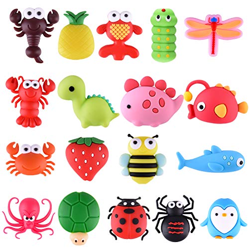 TUPARKA 18 pcs Cable Protector for iPhone iPad USB Cable Saver with Cute Fish Dinosaur Animal Designs - Image 1