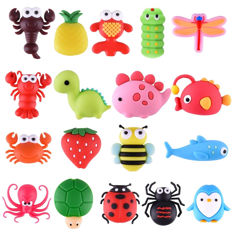 TUPARKA 18 pcs Cable Protector for iPhone iPad USB Cable Saver with Cute Fish Dinosaur Animal Designs - Image 2