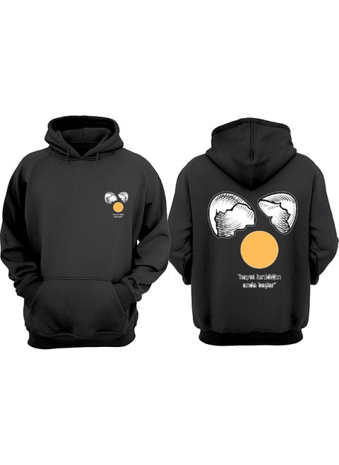 Dream Starts When It's Broken Design Front Back Printed Regular Size Black Sweatshirt