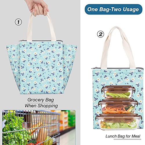 iknoe Insulated Lunch Bag for Women Adults 9L Foldable WideOpen Cooler Bag with Pockets Leakproof Portable for Picnic Office BeachShivering - Image 3