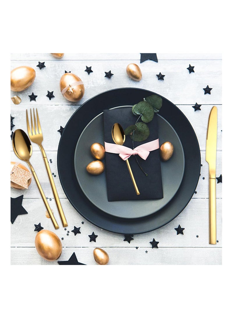 Rightsure Silverware Set,24pcs Silver Dinnerware Set Stainless Steel Cutlery Knife Fork Spoon Dinner Set Tableware Coffee Spoon for Home Restaurant Dishwasher Safe - Image 5