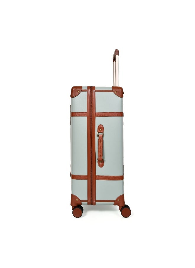 MORANO Morano Classic Leather Luggage 4 Pcs Set Light Blue and Brown 28''-24''-20'''-14'''Inches  - Image 5