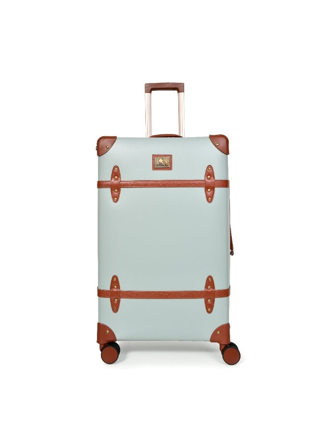 MORANO Morano Classic Leather Luggage 4 Pcs Set Light Blue and Brown 28''-24''-20'''-14'''Inches  - Image 4