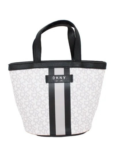 دكني حقيبة مستحضرات التجميل الصغيرة من DKNY Signature Stripe 2.0، حقيبة مكياج للسفر صغيرة، حقيبة تخزين صغيرة خفيفة الوزن لمستحضرات التجميل، حقيبة مكياج صغيرة، حقيبة أدوات الزينة للسفر