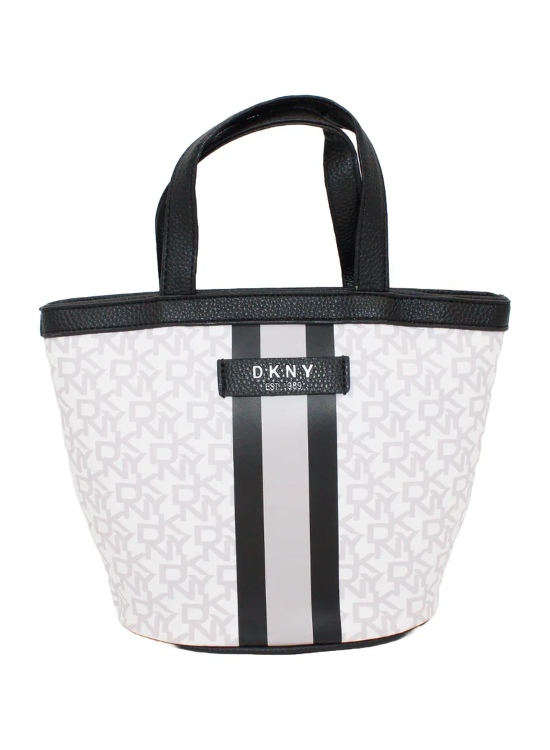 DKNY DKNY Signature Stripe 2.0 Mini Tote Cosmetic Bag, Travel Make up Bag Small, Small Lightweight Cosmetic Bag Storage Bag, Small Makeup Bag, Travel Toiletry Bag
