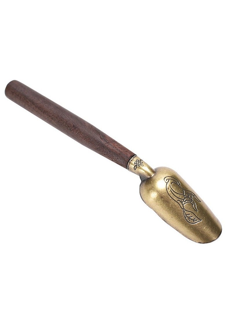 Tea Spoon Ebony Teaspoon Solid Wood Retro Creative Tea Shovel Tea KongFu Tea Ceremony Accessories Gift,Coffee Spoon,Tea Leaf Dispenser, Best Items Available Tea And Coffee Set Accessories - Image 1
