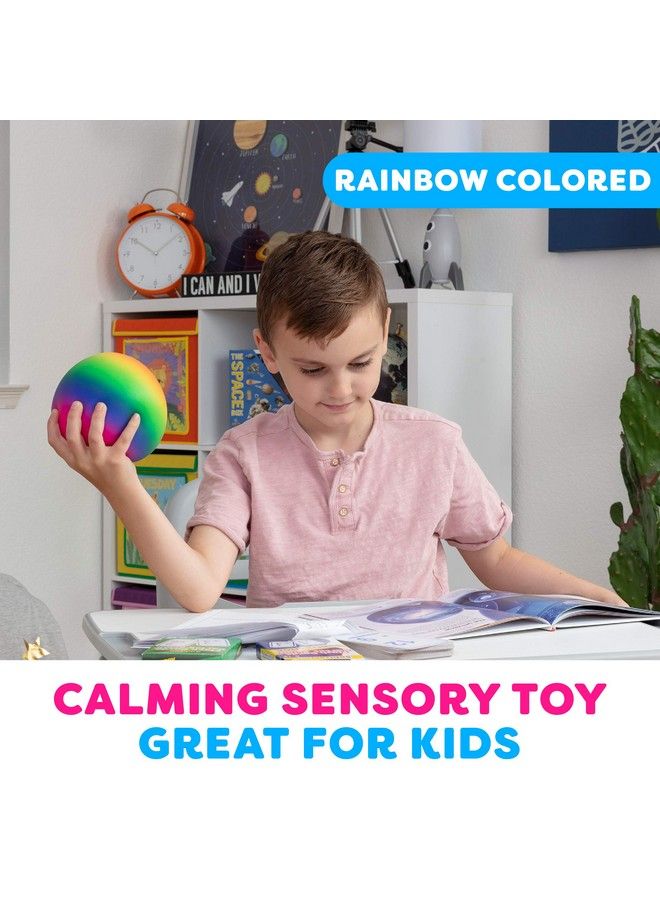 Power Your Fun Arggh Rainbow Giant Stress Ball For Adults And Kids, 5Inch Jumbo Squishy Stress Relief Ball Fidget Toy, Anti Stress Sensory Ball Squeeze Toy For Boys And Girls (Rainbow) - Image 5