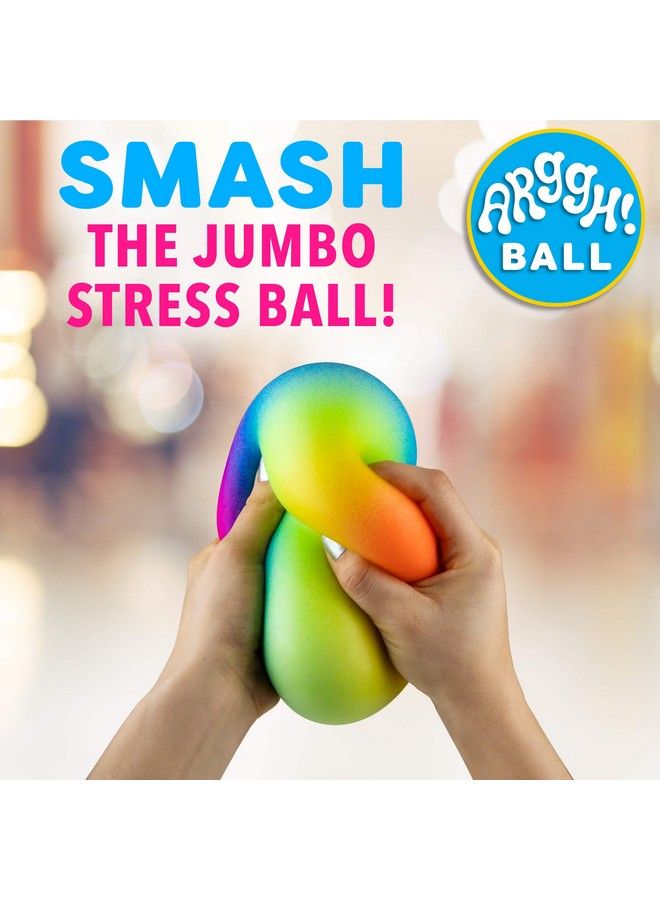 Power Your Fun Arggh Rainbow Giant Stress Ball For Adults And Kids, 5Inch Jumbo Squishy Stress Relief Ball Fidget Toy, Anti Stress Sensory Ball Squeeze Toy For Boys And Girls (Rainbow) - Image 3