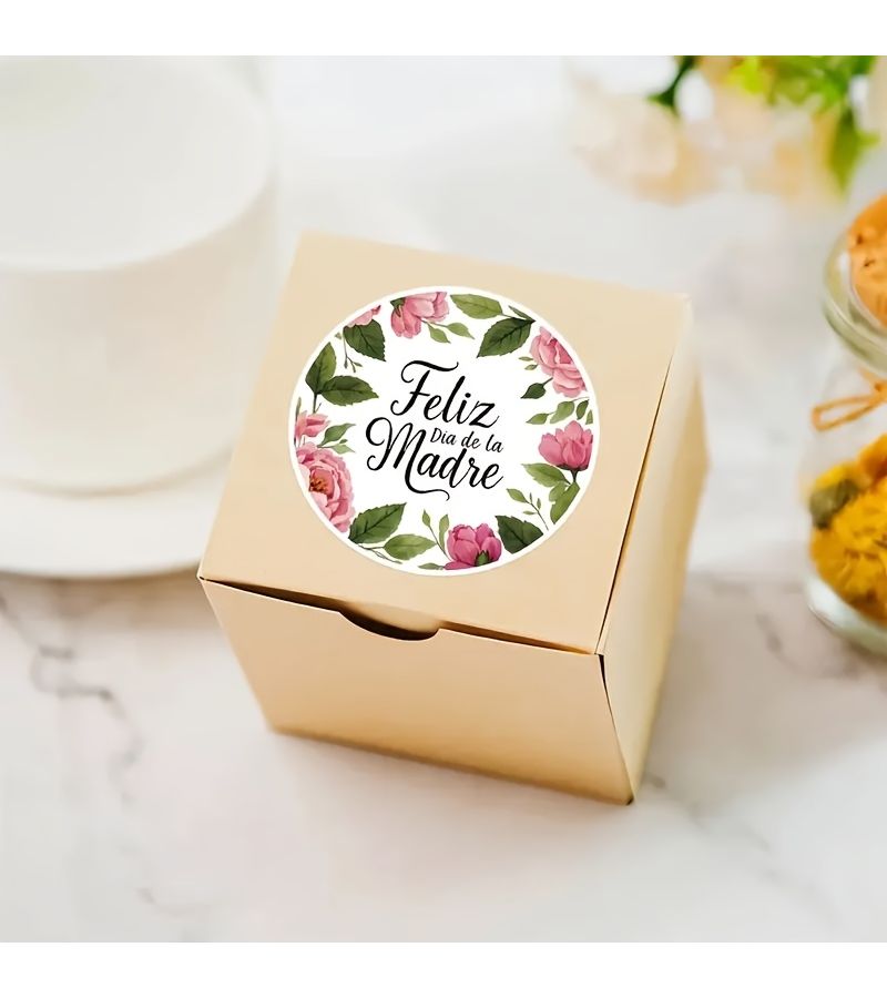 60pcs Feliz Dia De La Madre Rose Green Leaf Stickers For Gift Wrapping And Decoration - Image 5