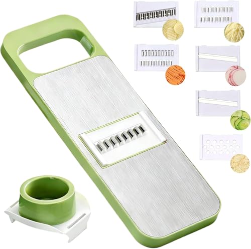 FENNIDICE Safe Mandoline Slicer with Slide-On Hand Guard, 2026 Upgraded 6 in 1 Stainless Steel Vegetable Chopper, Multi Blade Potato/Onion/Garlic/Cucumber/Fruit Slicer, Kitchen Grater Food Cutter - Image 1