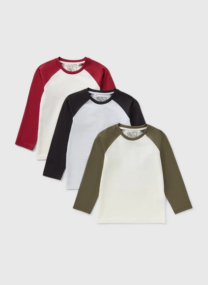 ماتلان 3 Pack Multicolour Raglan Long Sleeve Tops