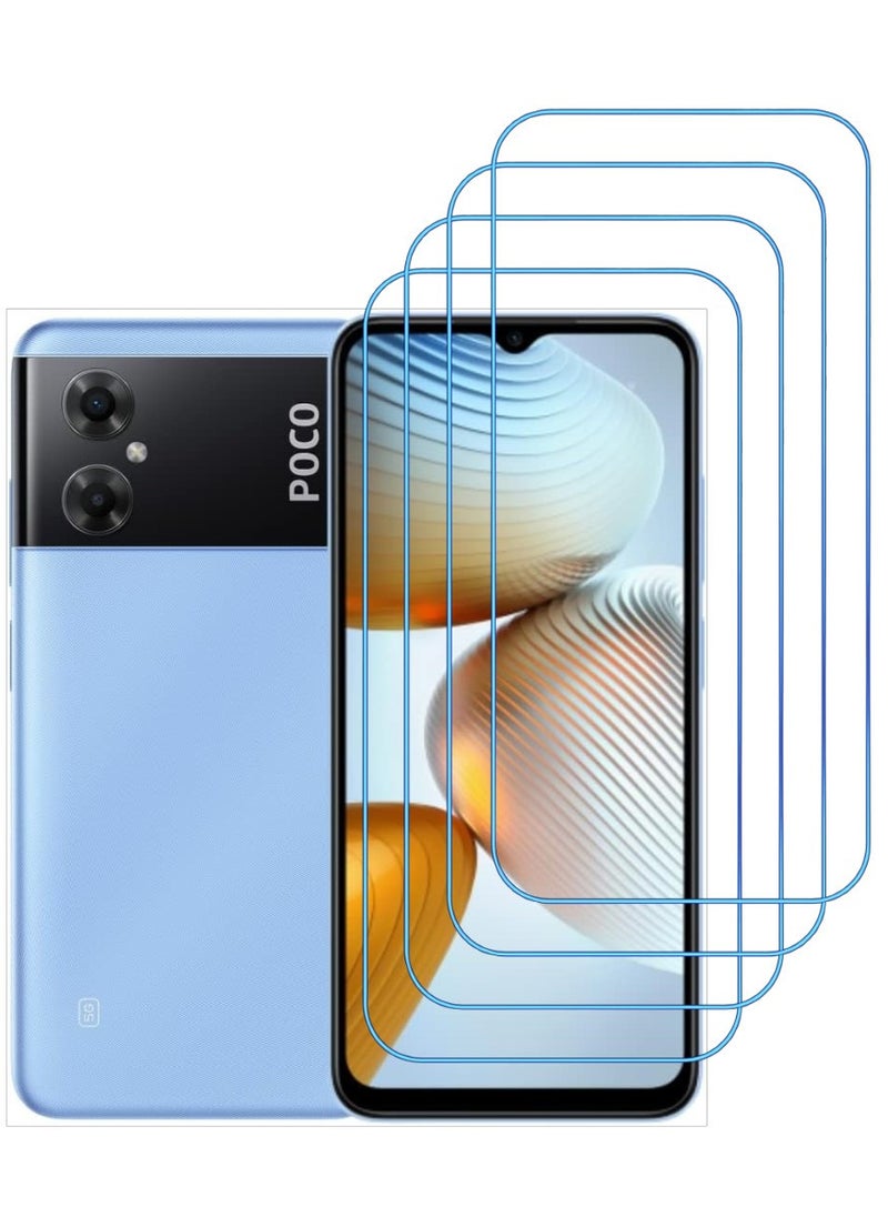 ACLIX 4 Pieces Antistatic ESD Dustproof Premium Quality High Definition Clear Tempered Glass Screen Protector Designed For Xiaomi Poco M4 5G - Image 1