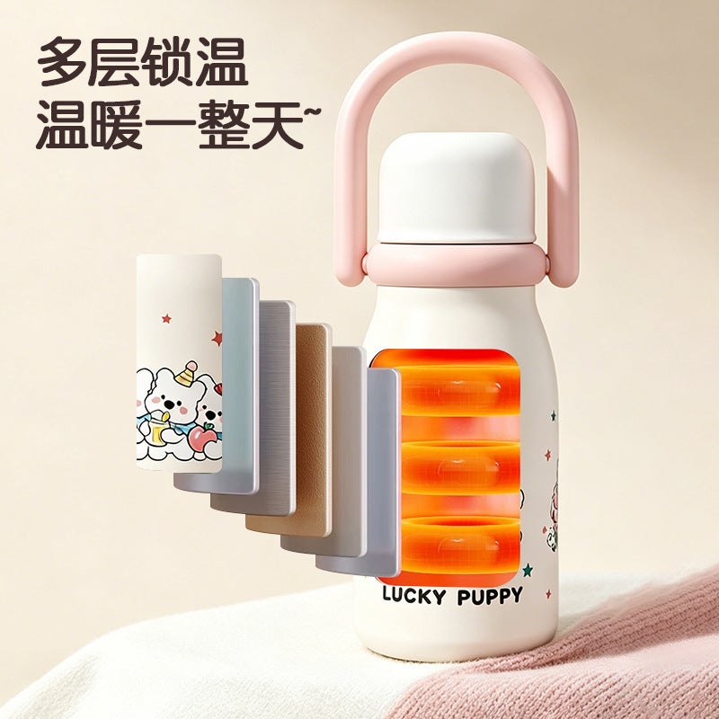 316 Stainless Steel Ceramic Liner Tumbler with Straw, Cartoon, 620ml - Image 4