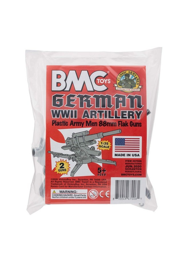 BMC Toys - Bmc Classic Ww2 German 88Mm Artillery 2Pc Gray Plastic Army Men Accessories - Image 1