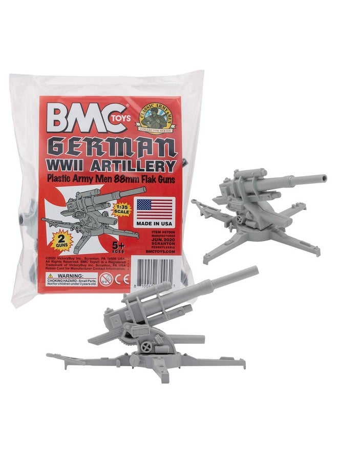 BMC Toys - Bmc Classic Ww2 German 88Mm Artillery 2Pc Gray Plastic Army Men Accessories - Image 1