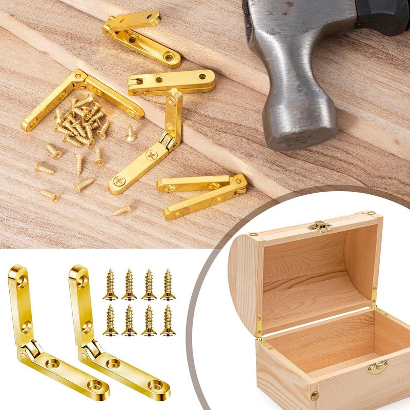 20pcs Heavy Duty Side Rail Hinge Golden Color Lid Support Hardware For Wooden Box Jewelry Box Chest Cabinet DIY Craft Furniture Accessories - Image 5