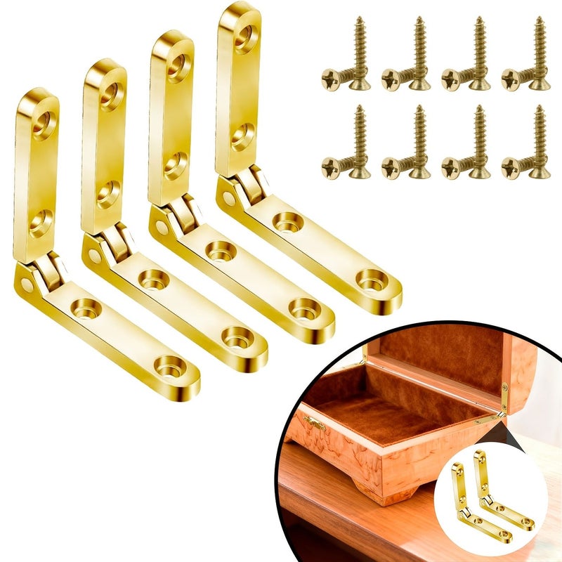 20pcs Heavy Duty Side Rail Hinge Golden Color Lid Support Hardware For Wooden Box Jewelry Box Chest Cabinet DIY Craft Furniture Accessories - Image 1