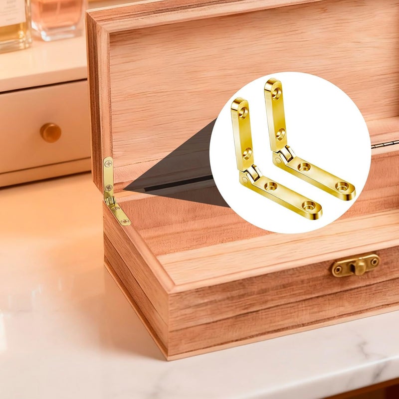 20pcs Heavy Duty Side Rail Hinge Golden Color Lid Support Hardware For Wooden Box Jewelry Box Chest Cabinet DIY Craft Furniture Accessories - Image 3