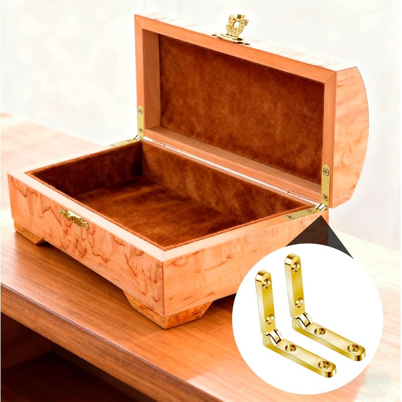 20pcs Heavy Duty Side Rail Hinge Golden Color Lid Support Hardware For Wooden Box Jewelry Box Chest Cabinet DIY Craft Furniture Accessories - Image 4
