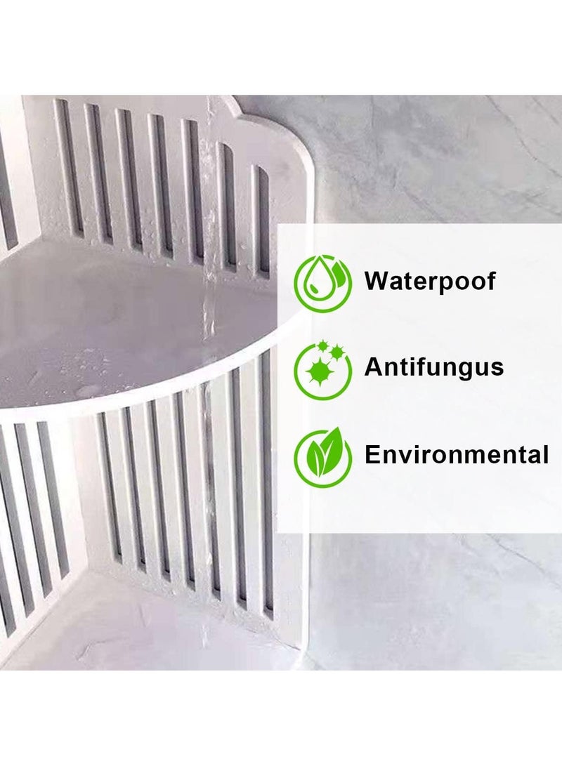 تي بي جي بي رف زاوية، خزانة زاوية للحمام، منظم تخزين لمساحات الحمام الصغيرة، ديكور مكتب كونترتوب المطبخ، طاولات زاوية صغيرة مقاومة للماء، 2 طبقة، حجم صغير، أبيض (بشريط عمودي) - Image 5