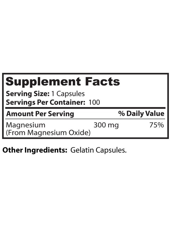Dr Clark Store - Dr. Clark Magnesium Oxide Supplement 300Mg 100 Capsules - Image 1