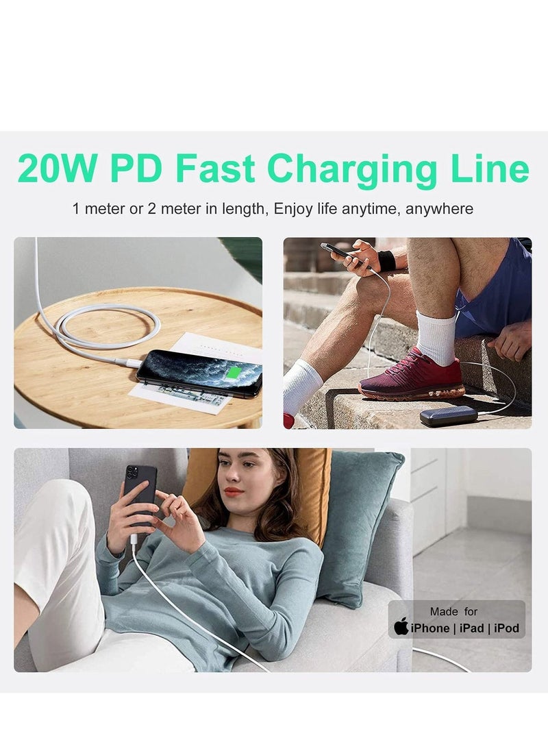 Generic - USB C to Lightning Cable 2M [MFi Certified] Compatible with iPhone 14 Pro Max/13/12/11 Pro/X/XS/XR/8 Plus/AirPods Pro,Supports Power Delivery,White - Image 1