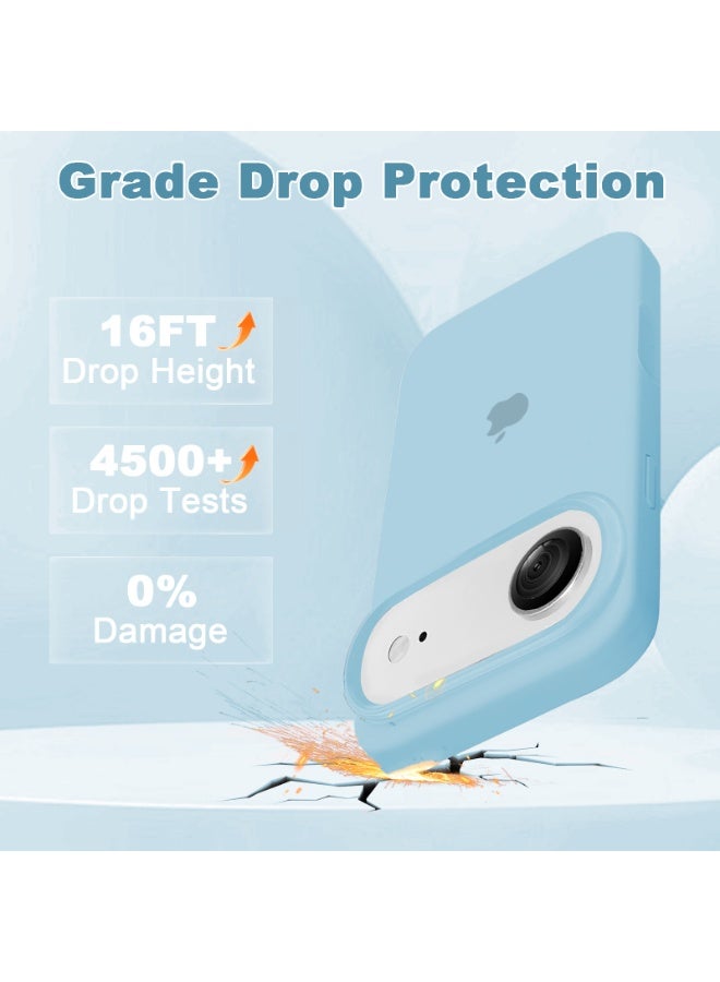 أوللاي حافظة واقية لهاتف iPhone 17 Air، مصنوعة من مادة السيليكون، مقاومة للصدمات مع حماية عدسة الكاميرا وتغطية زر التحكم، غطاء واقي للهاتف المحمول مضاد للصدمات، متوافق مع ملحقات MagSafe، أزرق سماوي - Image 3
