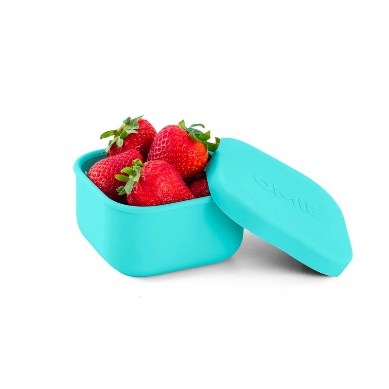 OmieBox Silicone Leakproof Snack Containers To Go Food Storage Containers with Lid School Lunch Bento Container BPA Free Airtight Dishwasher and Freezer Safe Oven Safe 94 ounces Teal