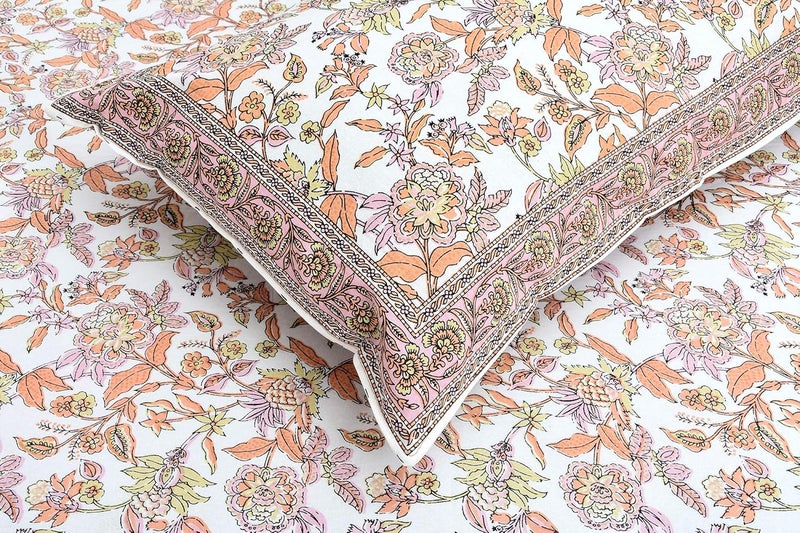 Adelia 280 Tc Jaipur Cotton Printed Ethnic King Size Bedsheets with Matching Pillow Covers for Double Bed King Size Beds - Image 3