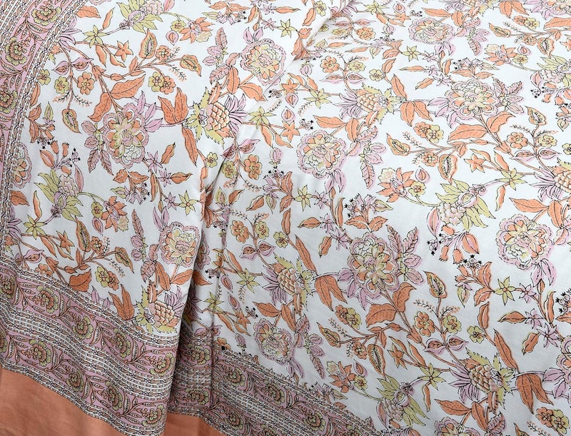 Adelia 280 Tc Jaipur Cotton Printed Ethnic King Size Bedsheets with Matching Pillow Covers for Double Bed King Size Beds - Image 2