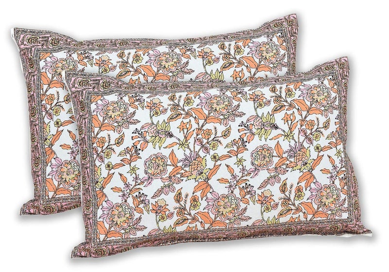 Adelia 280 Tc Jaipur Cotton Printed Ethnic King Size Bedsheets with Matching Pillow Covers for Double Bed King Size Beds - Image 4