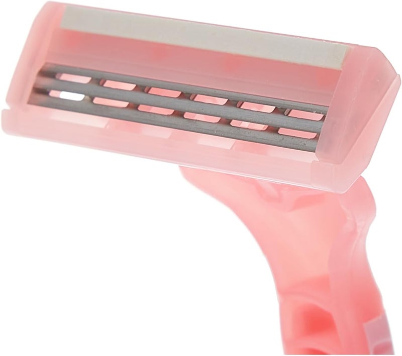 LASER شفرة حلاقة ليزر بتلات 3 ثلاث شفرات للاستخدام مرة واحدة للنساء - غنية بالألوة فيرا وفيتامين E - 10 قطع - Image 4