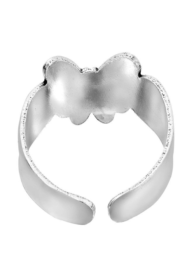 ايرافيدا خاتم إصبع القدم أو الخنصر من الفضة الإسترليني عيار 925 بتصميم فراشة نابضة بالحياة من إيرافيدا | خواتم أصابع قدم قابلة للتعديل | خاتم وردي على شكل فراشة | خواتم أصابع قدم من الفضة الخالصة للنساء - Image 3