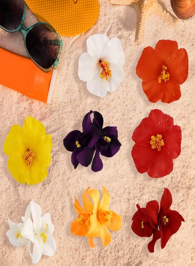 Exacoo 8pcs Hawaiian Flower Hair Clips Hibiscus Hair Clip For Women Tropical Plumeria hair Clips for Beach Vacation Summer Hair luau Accessories for WomenGirls - Image 4
