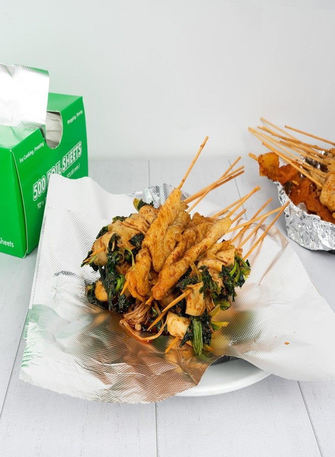 Roponan Aluminum Foil Wraps - 500 Precut Sheets, 12 x 10.75 Inch, Pop-Up Interfolded Foil for Baking, Grilling, Roasting, Cooking or Storing Food - Image 3