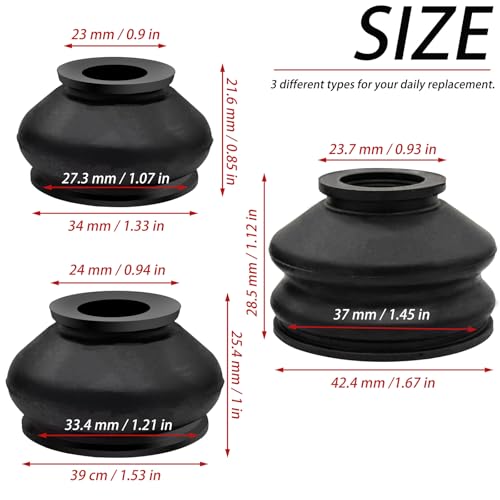 LhyBtm 6 Pcs Ball Joint Boot Universal Turn to Rod Arm Ball Joint Head Dust Cover Universal Silicone Dust Boots Cover for Tie Rod all Joint Head Dust Protection Rubber Cover, Suitable for Most Vehicles - Image 2