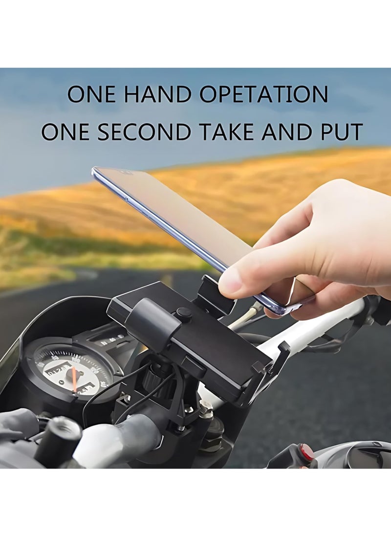 LIMITLESS Motorcycle Phone Holder 360 Rotation Adjustable Bike Mobile Phone Universal Mobile Phone Holder, For Outdoor Rider Riding Navigation mobile Holder (Black)  - Image 3