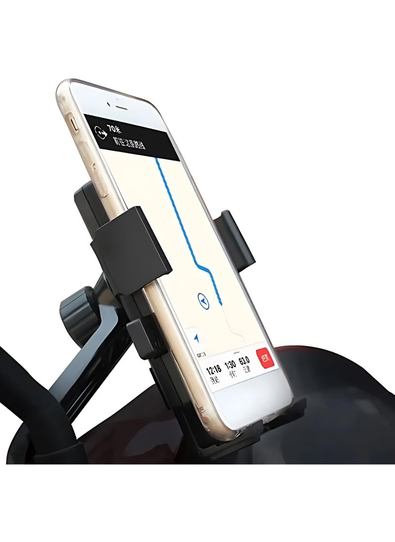 LIMITLESS Motorcycle Phone Holder 360 Rotation Adjustable Bike Mobile Phone Universal Mobile Phone Holder, For Outdoor Rider Riding Navigation mobile Holder (Black)  - Image 2