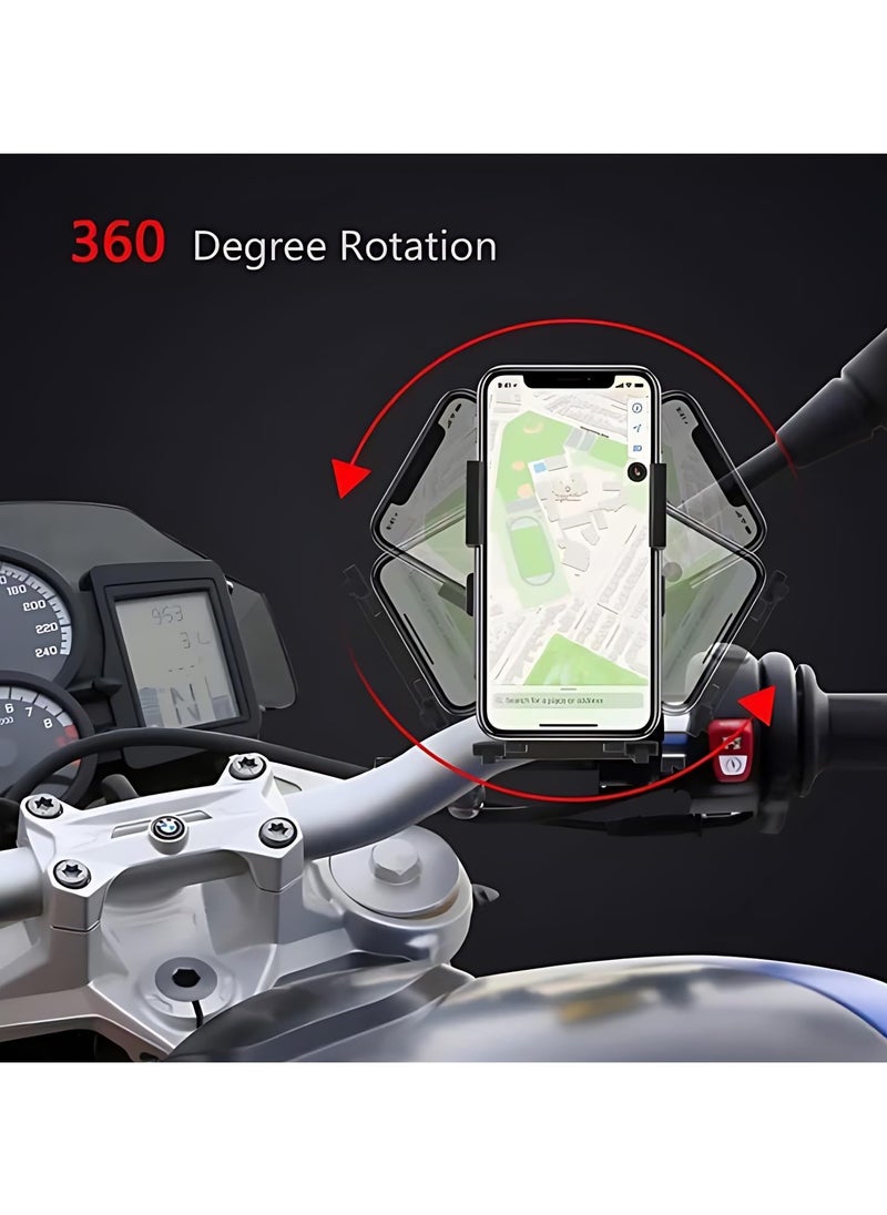 LIMITLESS Motorcycle Phone Holder 360 Rotation Adjustable Bike Mobile Phone Universal Mobile Phone Holder, For Outdoor Rider Riding Navigation mobile Holder (Black)  - Image 4