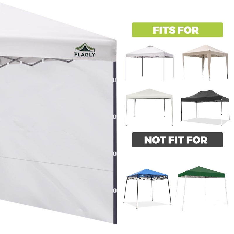 Flagly Instant Canopy Sidewalls for 10x10 Pop Up Canopy Tent, 300D Waterproof Material for Outdoor Events, Vendor Booths, and Privacy (Sidewalls Only) (White, 10x10ft-3pcs) - Image 2