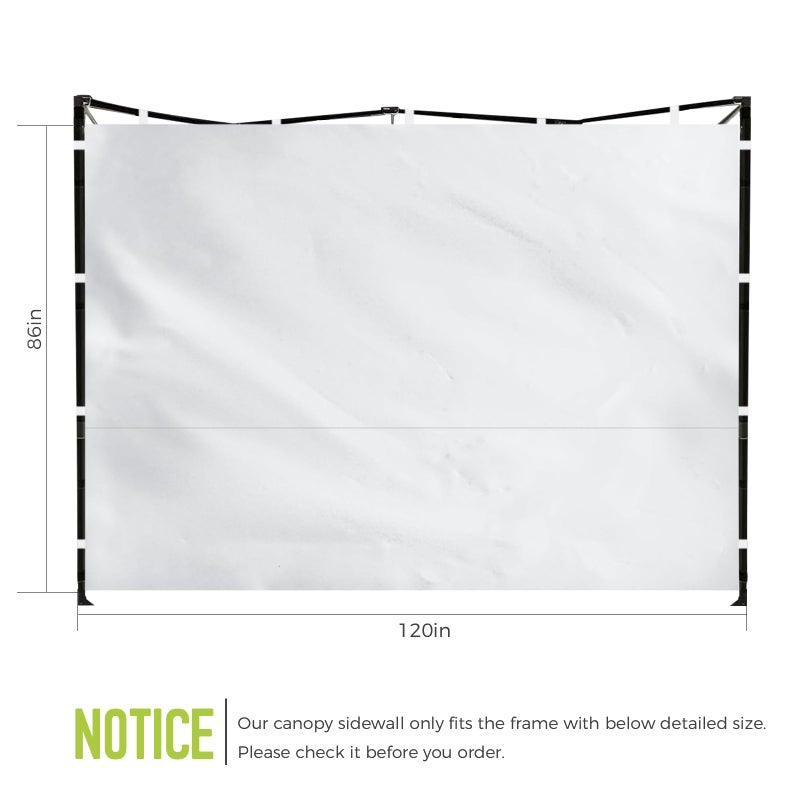 Flagly Instant Canopy Sidewalls for 10x10 Pop Up Canopy Tent, 300D Waterproof Material for Outdoor Events, Vendor Booths, and Privacy (Sidewalls Only) (White, 10x10ft-3pcs) - Image 4