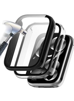 Y&D Case with Tempered Glass Screen Protector Compatible for xiaomi Band 8 pro, 9H 360° All-Round Protective Ultra Thin PC Cover Mi Pro, 2 Pcs, Black Transparent  - Image 1