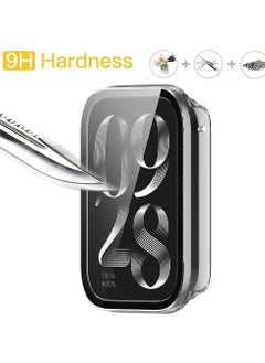 Y&D Case with Tempered Glass Screen Protector Compatible for xiaomi Band 8 pro, 9H 360° All-Round Protective Ultra Thin PC Cover Mi Pro, 2 Pcs, Black Transparent  - Image 4