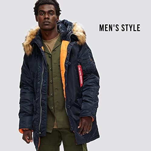 Alpha Industries N-3B Slim Fit Parka - Cold Weather Military Issue Parka - Replica Blue, S - Image 2